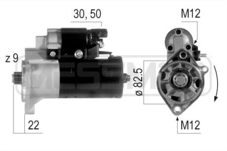 220581A Стартер VW LT 28-35/28-46 2.5TDI 96-06 (2kw) (z=9) ERA підбір по vin на Brocar