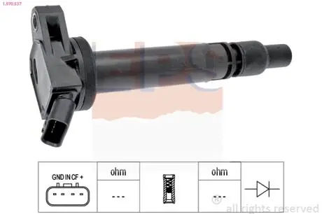 1970537 Котушка запалювання Toyota Camry 2.5 11- /Land Cruiser Prado 4.0 09- /RAV 4 2.5 12- EPS підбір по vin на Brocar