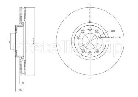 8001848C TARCZA HAMULC. OPEL COMBO 18- PRZÓD CIFAM подбор по vin на Brocar