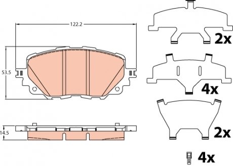 GDB2200 KLOCKI HAMULC. MAZDA MX-5 15- PRZÓD TRW подбор по vin на Brocar