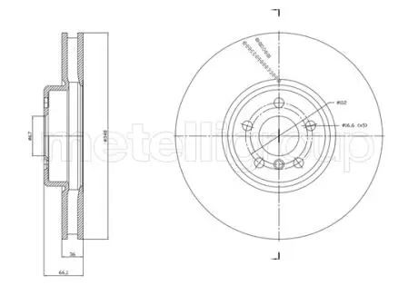 8001868C TARCZA HAMULC. BMW 7 G11,G12 15- PP CIFAM подбор по vin на Brocar