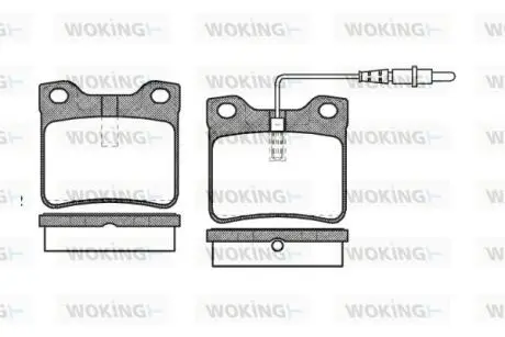 P221322 Колодки тормозные дисковые, комплект WOKING подбор по vin на Brocar