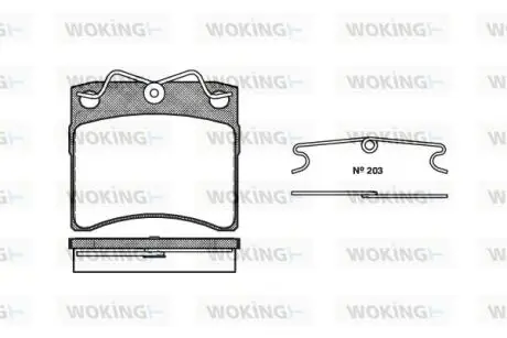 P285300 Колодки тормозные дисковые, комплект WOKING подбор по vin на Brocar