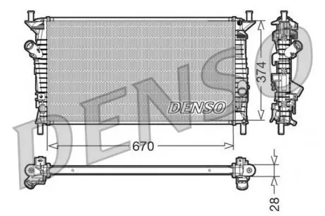 DRM10074 Радіатор, охолодження двигуна DRM10074 DENSO DENSO підбір по vin на Brocar