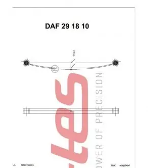 2918100019NO Рессора задняя коренная DAF 400 -94 (75/660/660) 22mm. TES подбор по vin на Brocar