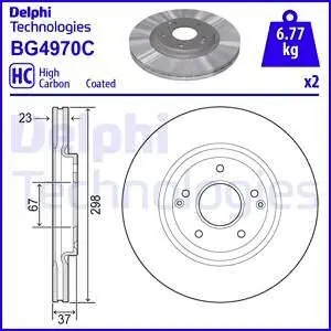 BG4970C Диск гальмівнийPRZOD DELPHI підбір по vin на Brocar