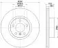 8DD355129631 Диск тормозной (High Carbon) передний BMW X3 (F25) 2.0i-3.0D 10- HELLA підбір по vin на Brocar