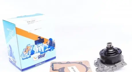 PA1268 Помпа воды MB Sprinter 2.2CDI OM651 06- (switchable) (B/B) (9 лоп.) (метал.импеллер) GRAF підбір по vin на Brocar