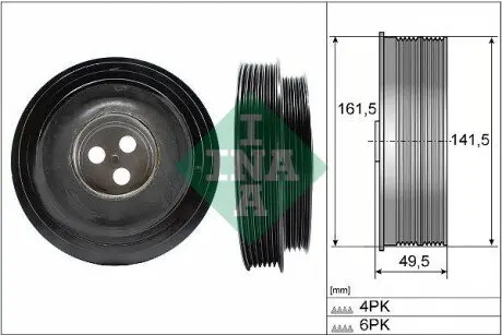 544016610 Шків колінвалу Citroen Jumper/Peugeot Boxer 2.2 HDi 06- INA підбір по vin на Brocar