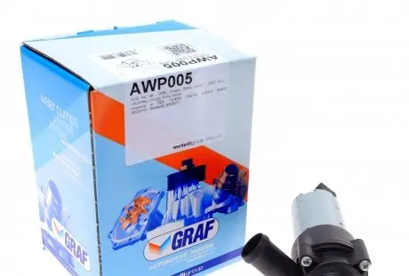 AWP005 Насос системы охлаждения (дополнительный) Audi A4 00-09/Opel Omega B 94-03/Vectra B 95-98/Seat Exeo GRAF подбор по vin на Brocar