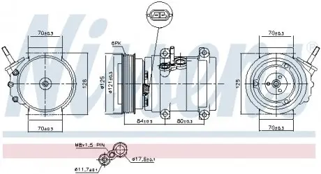 890679 Компресор кондиціонера NISSENS підбір по vin на Brocar
