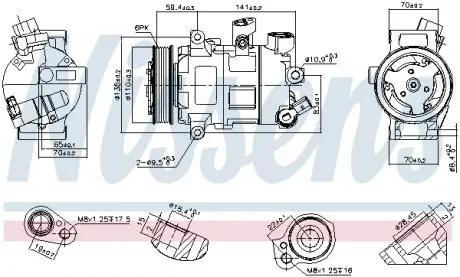 890607 Компресор кондиціонера (Nissens) NISSENS підбір по vin на Brocar