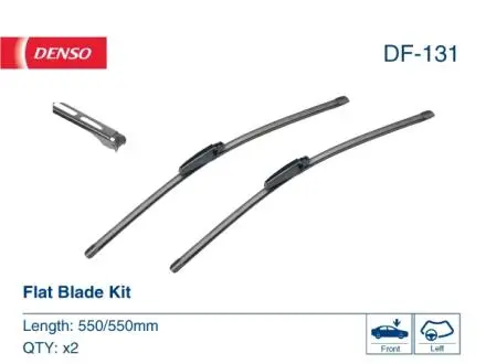 DF131 Комплект щеток стеклоочистителя бескаркасных Denso Flat 550/550 DENSO подбор по vin на Brocar