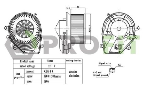 18600054 Вентилятор салона PROFIT подбор по vin на Brocar
