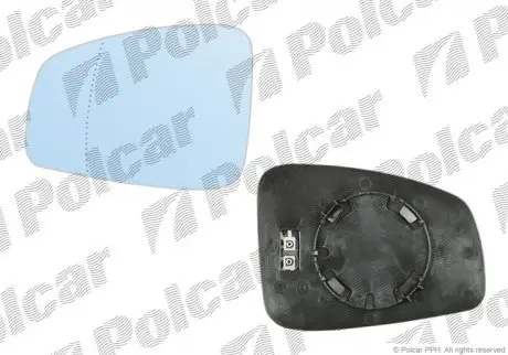 6039544M Стекло левого наружного зеркала LAGUNA III 07- POLCAR подбор по vin на Brocar