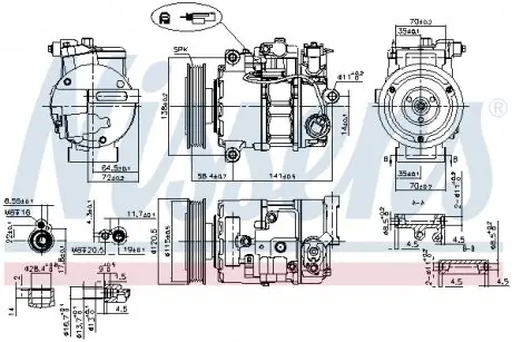 890764 KOMPRESOR KLIMY DB B-KLASA /W246/ 04- NISSENS подбор по vin на Brocar