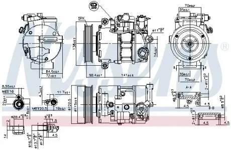 890766 KOMPRESOR KLIMY DB B-KLASA /W246/ 04- NISSENS підбір по vin на Brocar