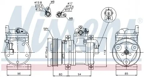 89302 Компресор кондиціонера NISSENS підбір по vin на Brocar