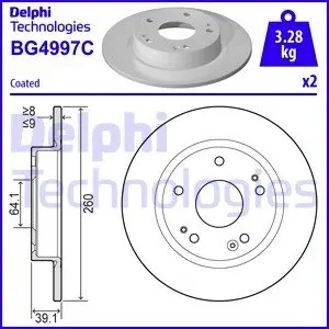 BG4997C Тормозные диски DELPHI підбір по vin на Brocar