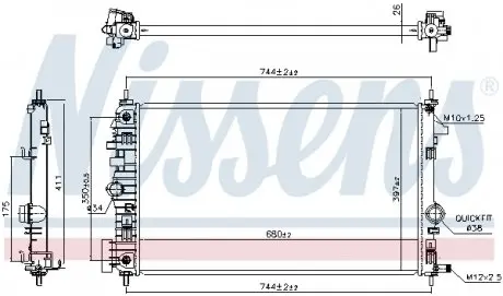 630769 Радіатор двигуна NEW_022019 NISSENS підбір по vin на Brocar