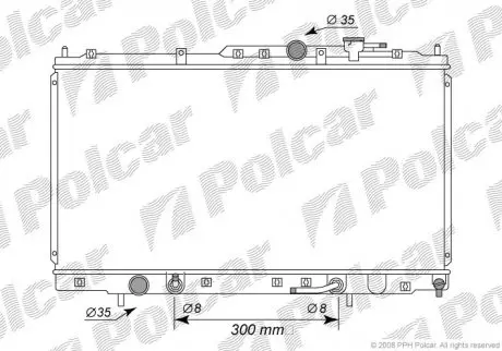 5223081 Радіатор двигуна GALANT 97- POLCAR підбір по vin на Brocar