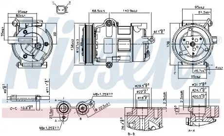 890698 Компресор кондиціонера NISSENS підбір по vin на Brocar