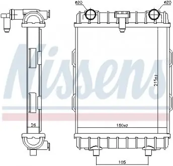 606645 CHŁODNICA VW GOLF VII 12- NISSENS подбор по vin на Brocar