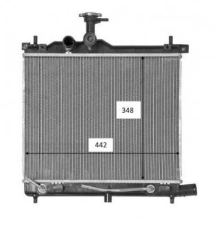 58460 Радіатор охолодження Hyundai I10 1.2 08-13 (АКПП) NRF підбір по vin на Brocar