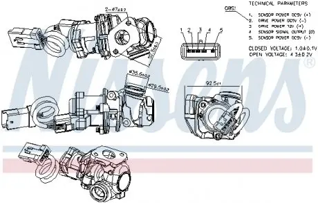 98244 Клапан EGR NISSENS підбір по vin на Brocar