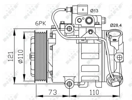 32225 Компрессор кондиционера Audi A2/Seat Ibiza/Cordoba/Skoda Fabia/Roomster/VW Golf 1.0-2.0 99- NRF подбор по vin на Brocar