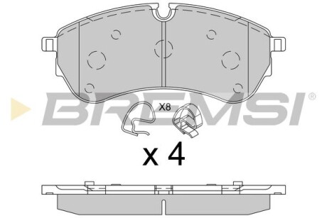 BP3846 Гальмівні колодки перед. VW Crafter 2.0TDI/Man TGE 16- (163.6x67.4x20.7) BREMSI підбір по vin на Brocar