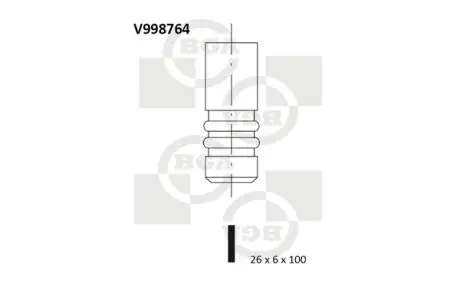V998764 Клапан двигуна BGA підбір по vin на Brocar