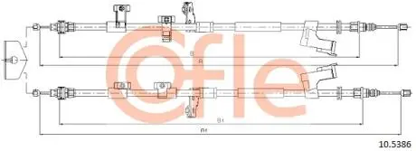 105386 Трос ручного тормоза зад. Ford Kuga all 03/13 - 2020/1900 + 1925/1805 COFLE підбір по vin на Brocar