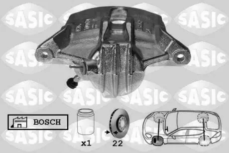 6500022 Супорт передній L 20mm (тип Bosch) Kangoo/Berlingo/Partner SASIC підбір по vin на Brocar