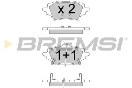 BP3796 Гальмівні колодки зад. Toyota Camry 17-/Rav4 18-/Lexus RX 15- BREMSI підбір по vin на Brocar