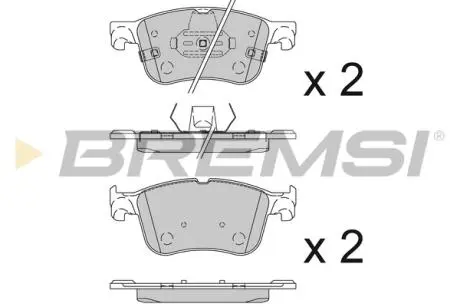 BP3847 Гальмівні колодки перед. Ford Focus IV 18- (155.1х64.4х16.8) BREMSI підбір по vin на Brocar