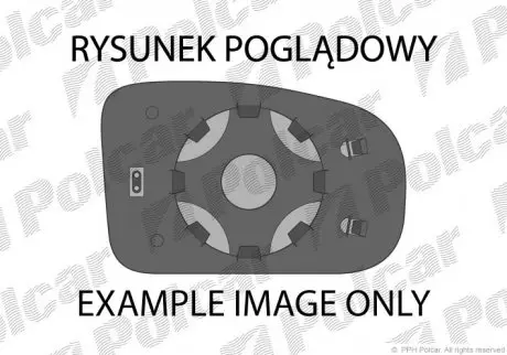 9042552M Стекло правого наружного зеркала VOLVO S40 / V50, 04- POLCAR подбор по vin на Brocar