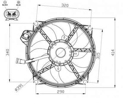 47965 WENTYLATOR CHŁODNICY RENAULT MEGANE/SCENIC 1.6-2.0 08- NRF подбор по vin на Brocar