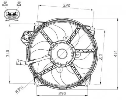 47965 WENTYLATOR CHŁODNICY RENAULT MEGANE/SCENIC 1.6-2.0 08- NRF подбор по vin на Brocar