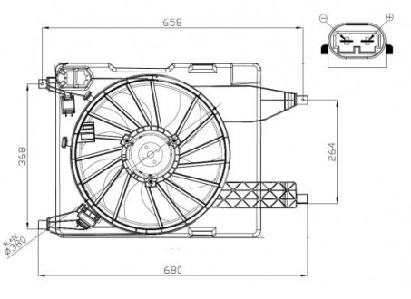 47966 WENTYLATOR CHŁODNICY RENAULT MEGANE/SCENIC 1.5D 02-08 NRF подбор по vin на Brocar