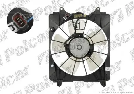 382823W5 Вентилятор(з корпусом / кронштейном) HONDA CIVIC, 06- POLCAR підбір по vin на Brocar