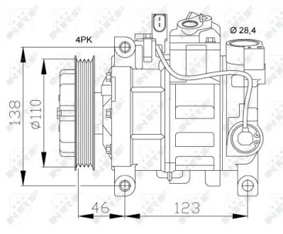 32105 Компресор кондиціонера Audi A6 2.5TDI 00-05/A4 01-05 NRF підбір по vin на Brocar