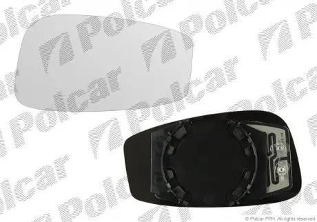 3030554M Стекло правого наружного зеркала FIAT STILO, 01- POLCAR подбор по vin на Brocar