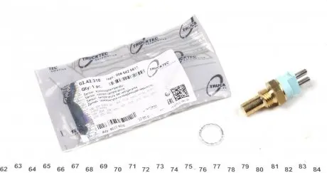 0242318 Датчик температури охолоджуючої рідини MB OM602/VW LT 2.8TDI (2 конт.) (зелений) TRUCKTEC підбір по vin на Brocar