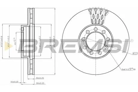 CD5329V Гальмівний диск перед. Daily IV 60C 06- (301x30) BREMSI підбір по vin на Brocar