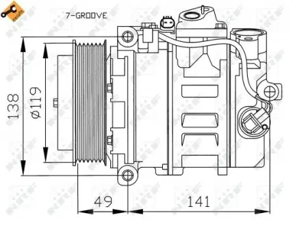 32215 Компресор кондиціонера MB C-Class (W203/S203) 1.8 02-08 NRF підбір по vin на Brocar