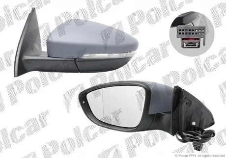 95D1524M Дзеркало зовнішнє правий POLCAR підбір по vin на Brocar