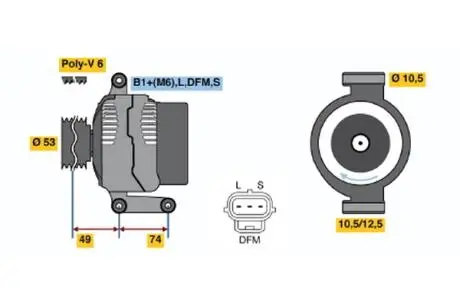 0124415032 Генератор 2.0DI-TDCI 105A (0 124 415 031) BOSCH підбір по vin на Brocar
