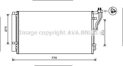 HYA5246D Конденсор Sonata VlI 2.0 i 06/09- (AVA) AVA COOLING підбір по vin на Brocar