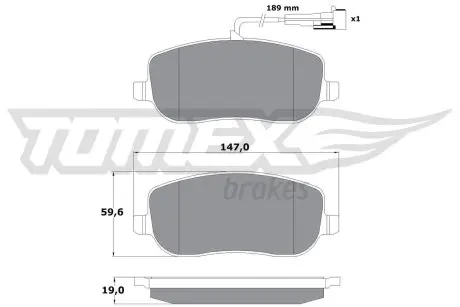 13341 KLOCKI HAMULC. FIAT CROMA 05- Z CZUJ. TOMEX підбір по vin на Brocar